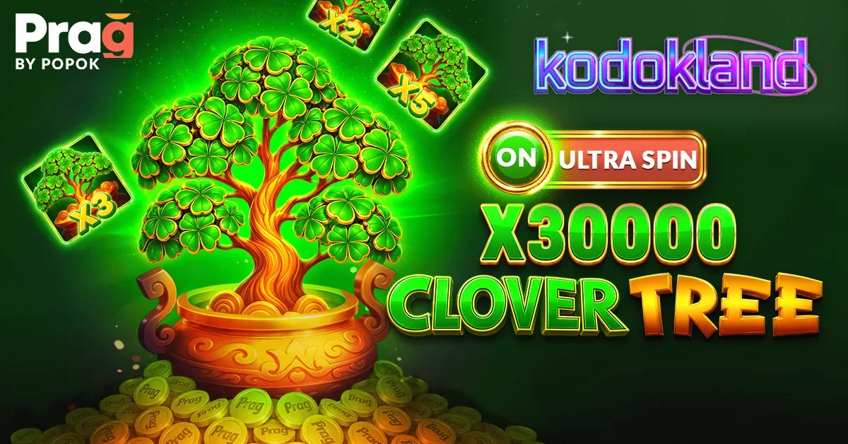 Tampilan visual slot Clover Tree x30000 Prag dengan tema semanggi keberuntungan